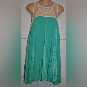 ENTRO Tie Dye BOHO Flowy Crochet Top Dress S